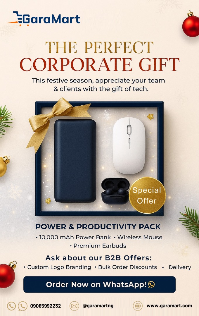 The Perfect Corporate Gift - Power & Productivity Pack with Power Bank, Wireless Mouse, and Premium Earbuds